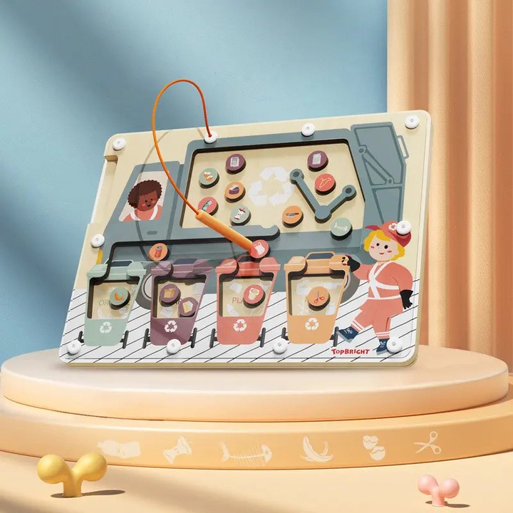 Joc educativ pentru sortat deseuri, TopBright, usor de utilizat, magnetic, 36 luni+