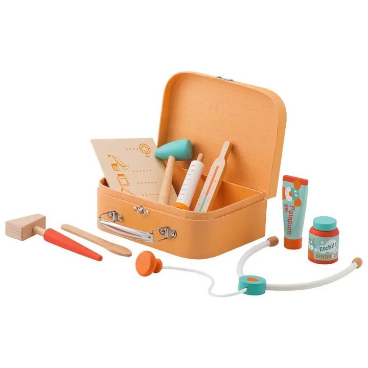 Set joaca doctor Sevi, din lemn, multicolor