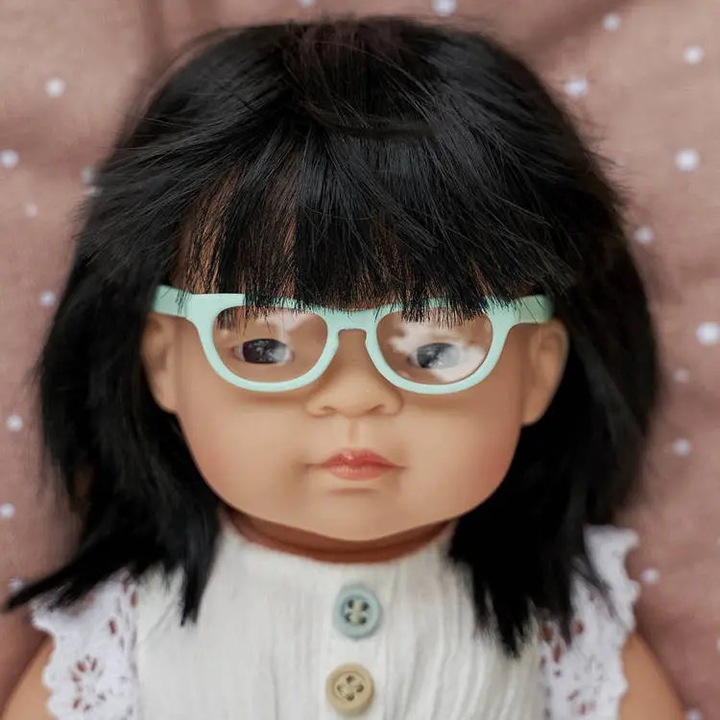 Ochelari pentru papusi, Miniland, turcoaz, 38 cm
