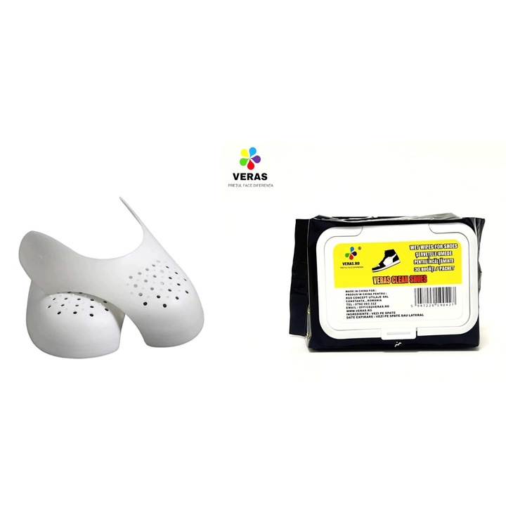 Set Protectie Anti Cute VERAS® Duo M (Protectie anti cute marime 42-44 si Servetele umede pentru incaltaminte VERAS® Clean Shoes)
