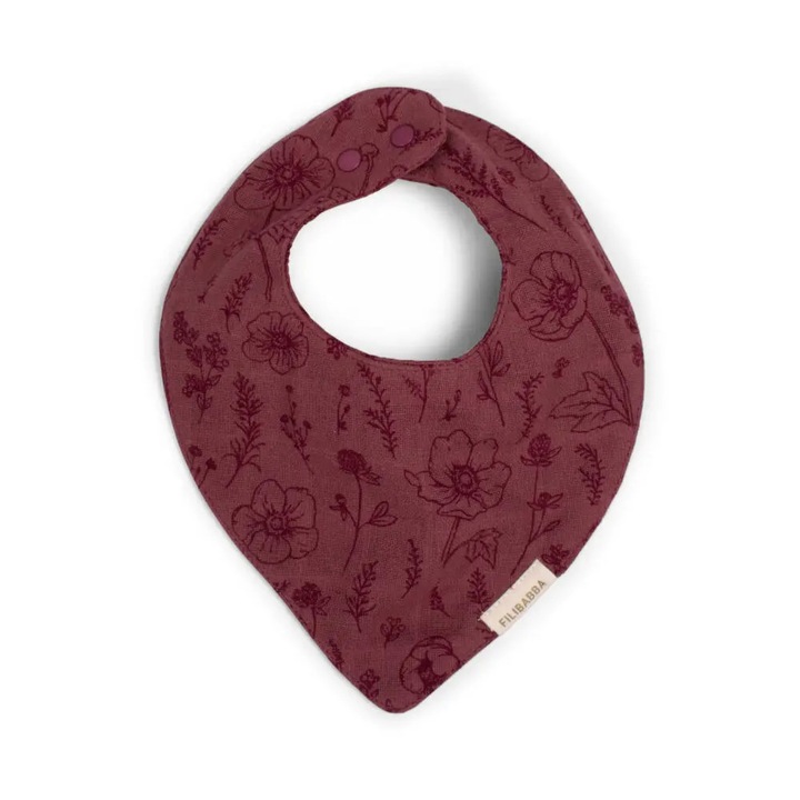 Baveta din bumbac, Filibabba, impermeabil, ajustabil, Flori de toamna