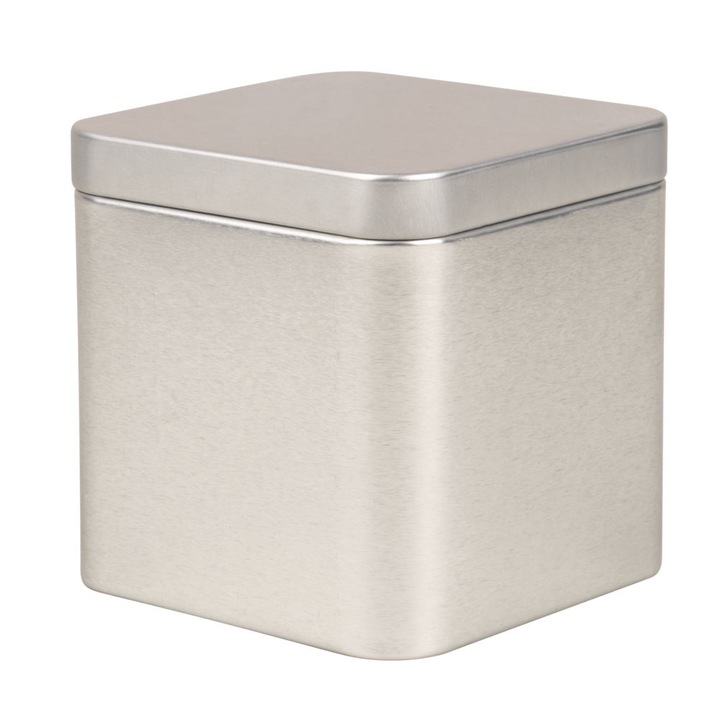 Cutie metalica patrata 7, 6x7, 6x7, 6cm, cu capac, argintiu, Rayher