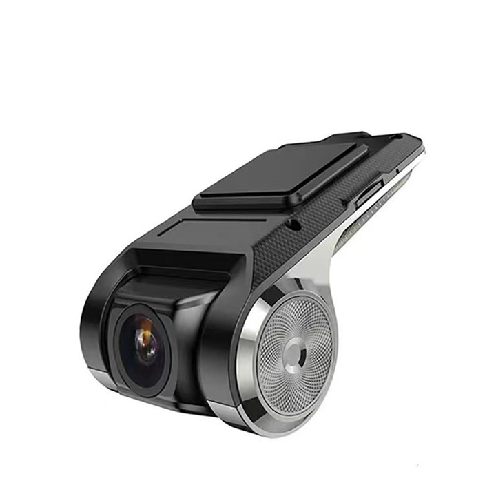Видеорегистратор, Dash Cam, 720P, TF карта, ADAS интелигентно шофиране, измерване на разстояние, откриване на движение, 110° широк ъгъл, цикличен запис, черен