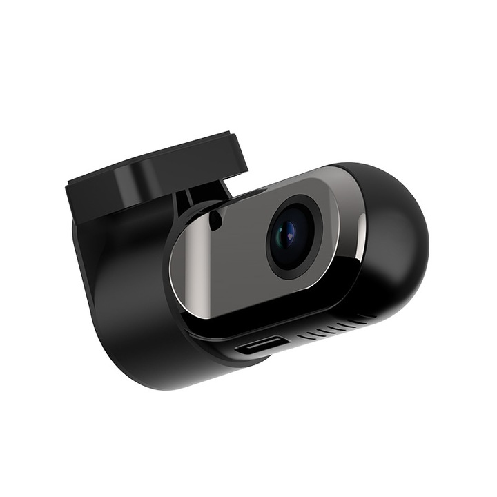 Видеорегистратор, Dash Cam, 720P, TF карта, ADAS интелигентно шофиране, изчисляване на разстояние, откриване на движение, откриване на сблъсък, 130° широк ъгъл, цикличен запис, USB, цинкова сплав, черен