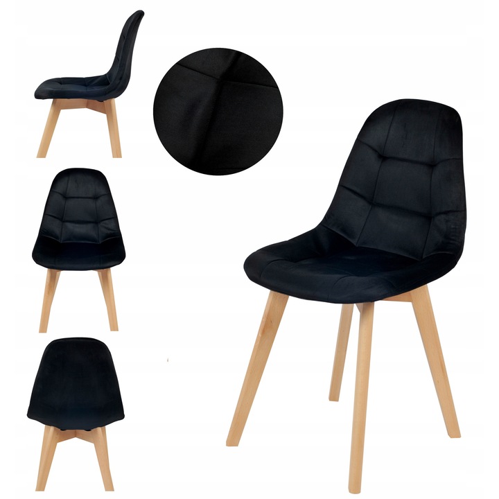 Set Scaun Tapitat Scandinav, Ekspand, Wf1012, Inaltime 84 Cm, Latime 47 Cm, Adancime Sezut 38 Cm, Material Picioare Lemn De Fag, Dimensiuni 84 Cm X 47 Cm X 38 Cm, Multicolor