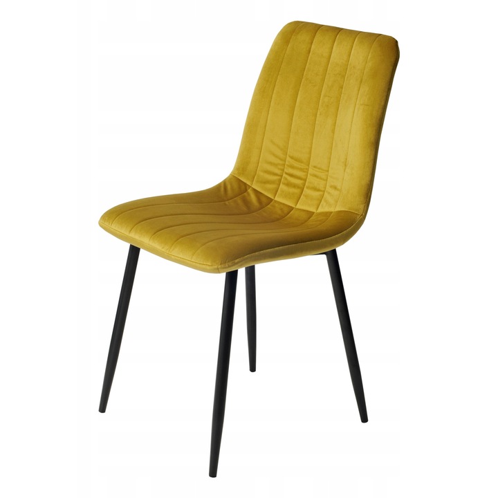 Set Scaun Tapitat, Ekspand, Lr-2023, Catifea De Inalta Calitate, Picioare Metalice, Sezut Ergonomic, Montaj De Sine Statator, 89 Cm X 50 Cm X 45 Cm, Galben, 1