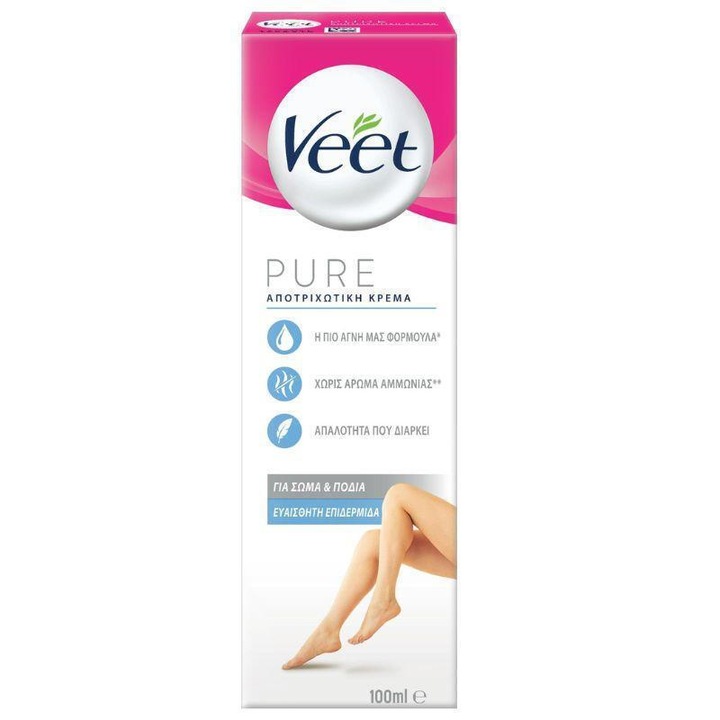 Crema depilatoare Veet 100ml, pentru piele sensibila, efect de lunga durata