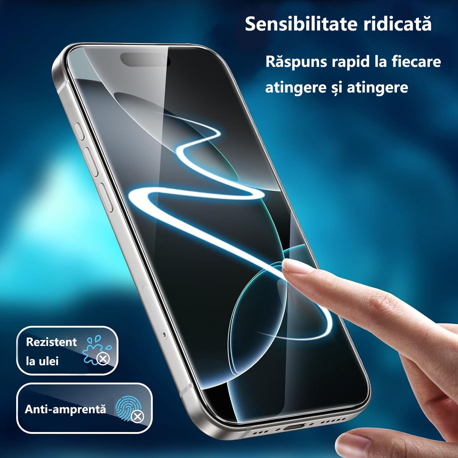 Folie sticla protectie telefon, pentru iphone 16 Plus, Privacy, Full Cover, Anti Zgarieturi, Anti-amprenta, Nu se va lipi stramb, Vine cu un dispozitiv simplu de instalare pentru o pozitionare precisa
