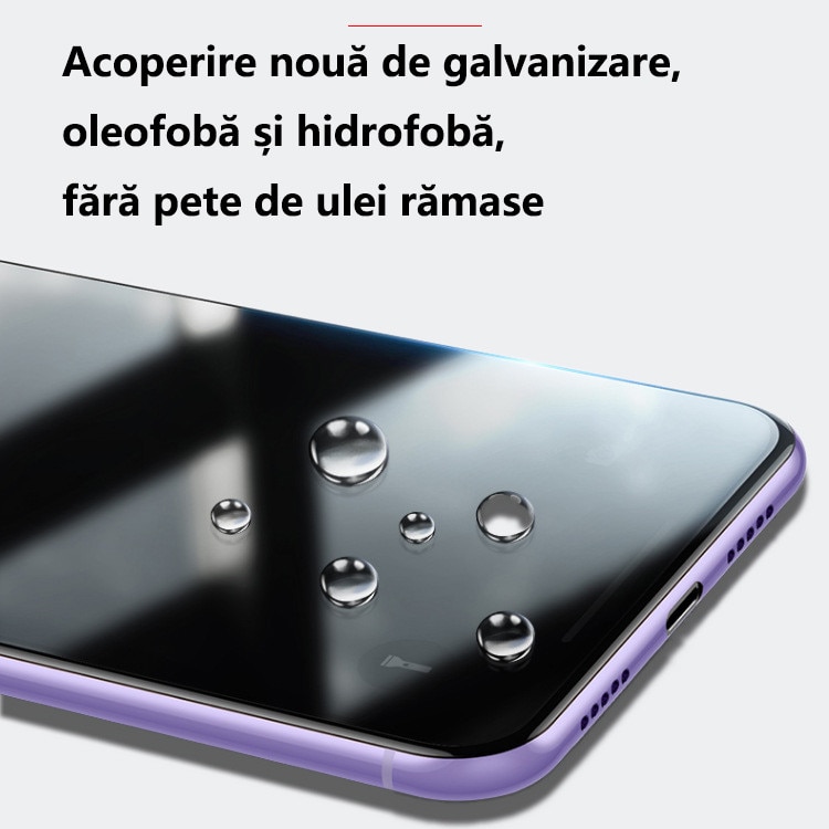 Folie sticla protectie telefon, pentru iphone 16 Plus, Privacy, Full Cover, Anti Zgarieturi, Anti-amprenta, Nu se va lipi stramb, Vine cu un dispozitiv simplu de instalare pentru o pozitionare precisa