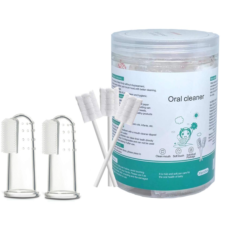 Perie de masaj gingii pentru bebelusi ZONEY, 42 bucati, alb, extra moale, igiena orala 0-36 luni