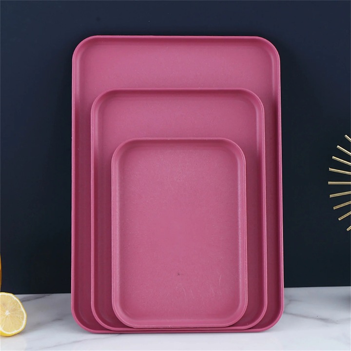 Tava servire mare plastic, capacitate mare, rezistenta, 38x27cm