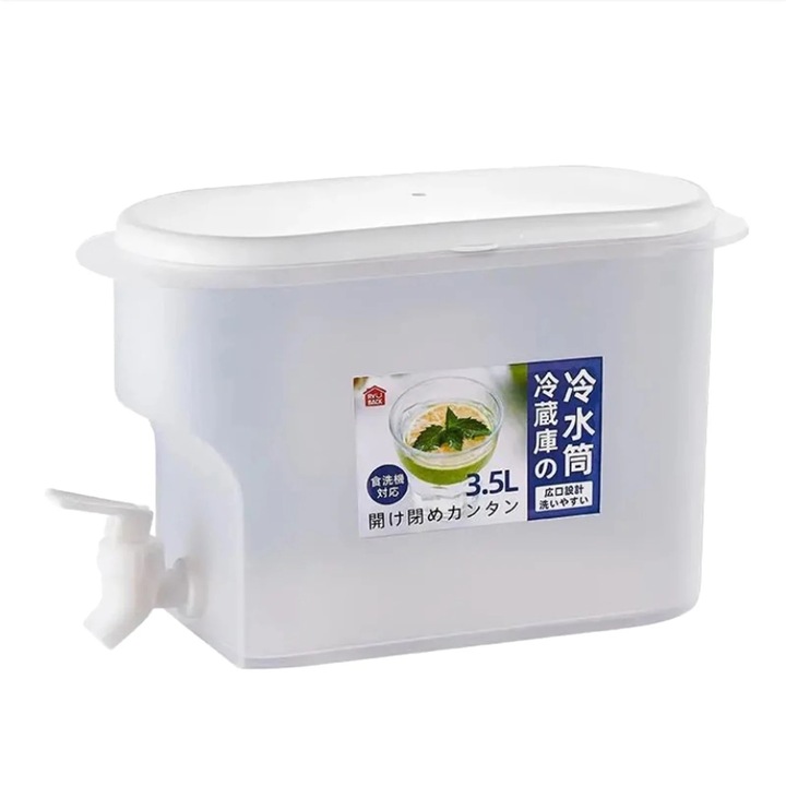 YANYXR 3.5L tartály csappal, vastag fedéllel, hűtőszekrénybe, átlátszó