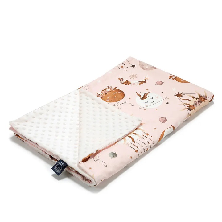 Бебешко одеяло La Millou, „Полети ме до Луната“, 110x140 см, многоцветно