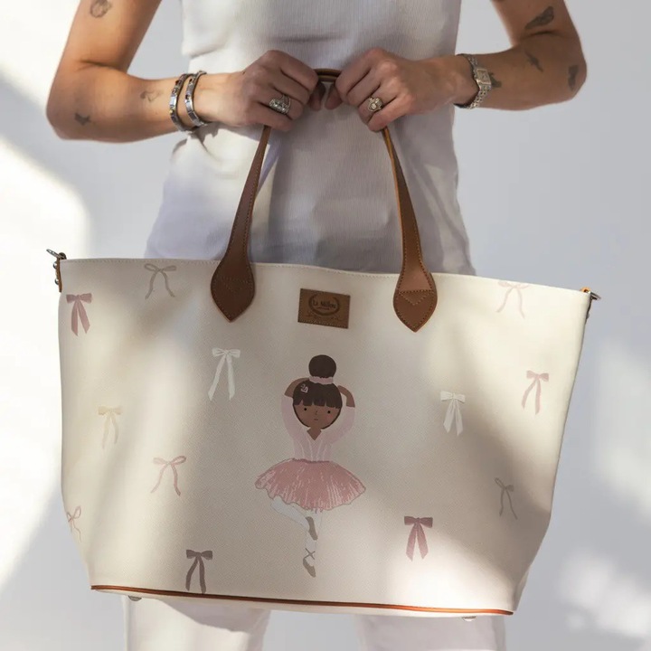 Sporttáska, La Millou, Feeria modell, bevásárlótáska dizájn, balerina színű, standard méretek.