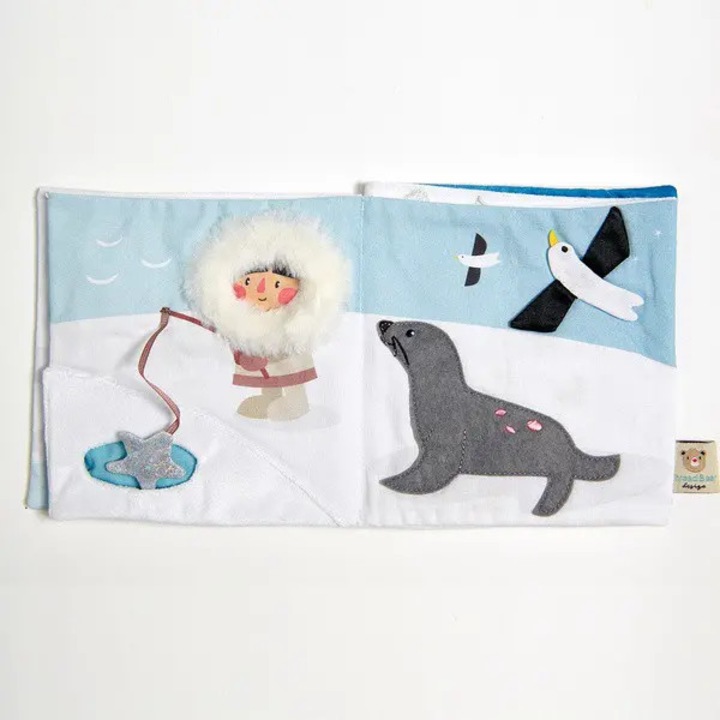 Carte senzoriala de activitati, ThreadBear Design, prietenii zapezii, 20x20cm