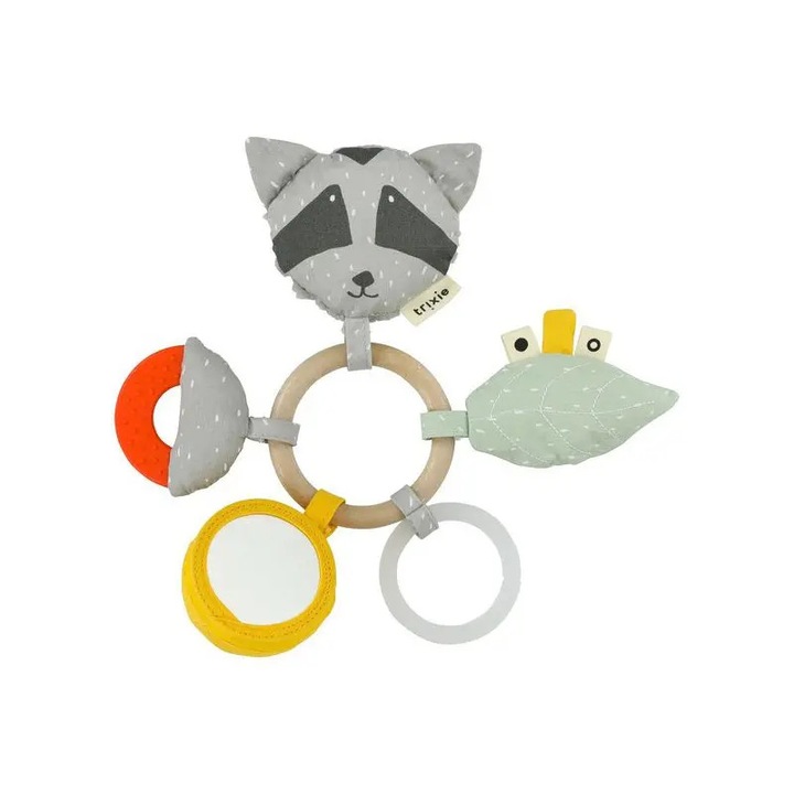Jucarie senzoriala bebelusi Trixie, Mr. Raccon, multicolor