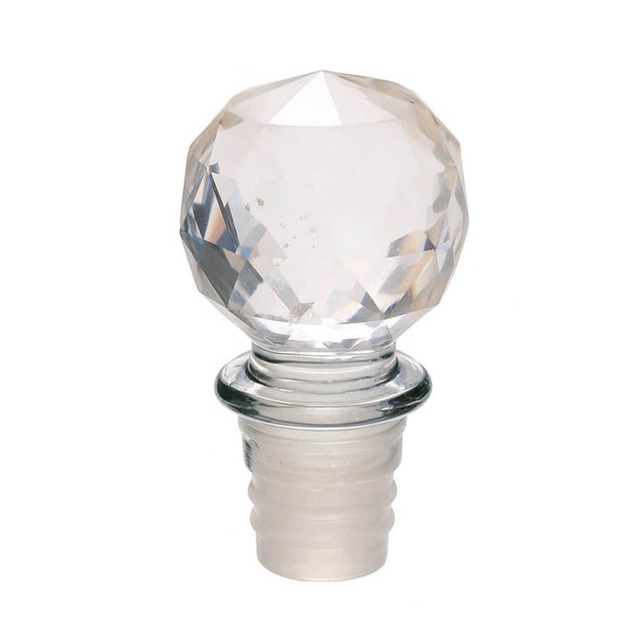 Capac pentru sticla, transparent cu bila, 8.5 x 3.5 x 14.5 cm