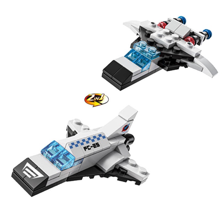 STEM építőkészlet, 2 az 1-ben, űrrepülők, 51 darabos, többszínű, 6 éves kortól