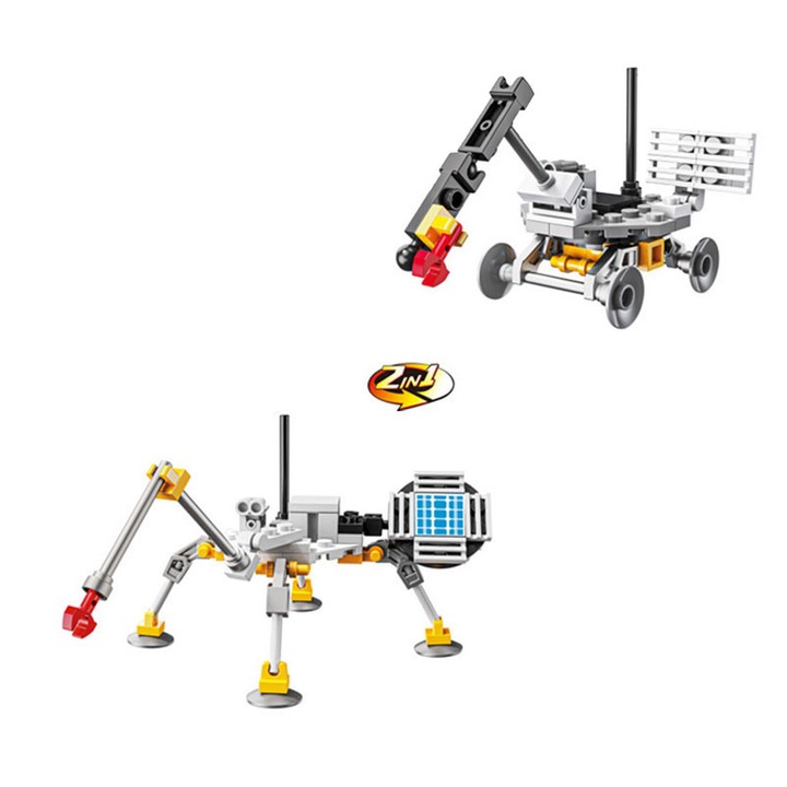 STEM építőkészlet, 2 az 1-ben, Marsi leszállóegység, 54 darabos, többszínű, 6 éves kortól