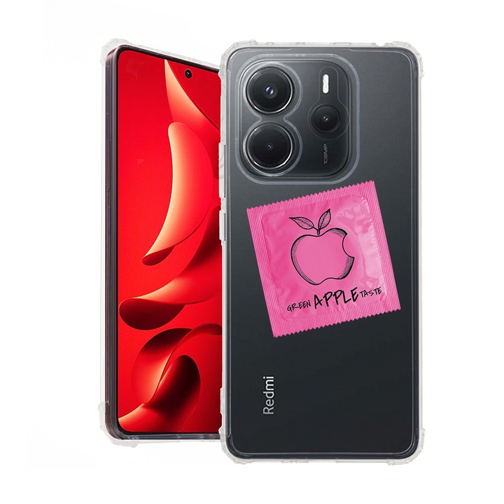 BestCase® Husa pentru Xiaomi Redmi Note 14 5G, Anti Shock 1.5MM, Apple taste pink, Protectie camera, ecran si colturi, 1938401 AS 1456