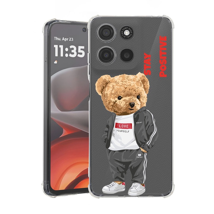 BestCase® Husa Anti Shock pentru Motorola Edge 60 / Edge 60 Fusion cu Design Stay Positive - Teddy Bear, 2052055 AS 926