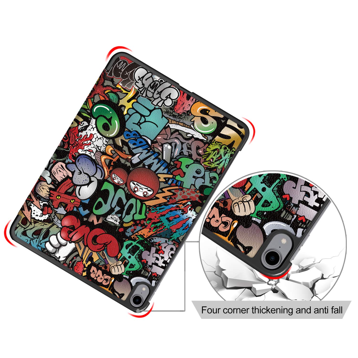 Husa tableta pentru iPad 11 2025, functie de somn/trezire, protectie 360, multicolor