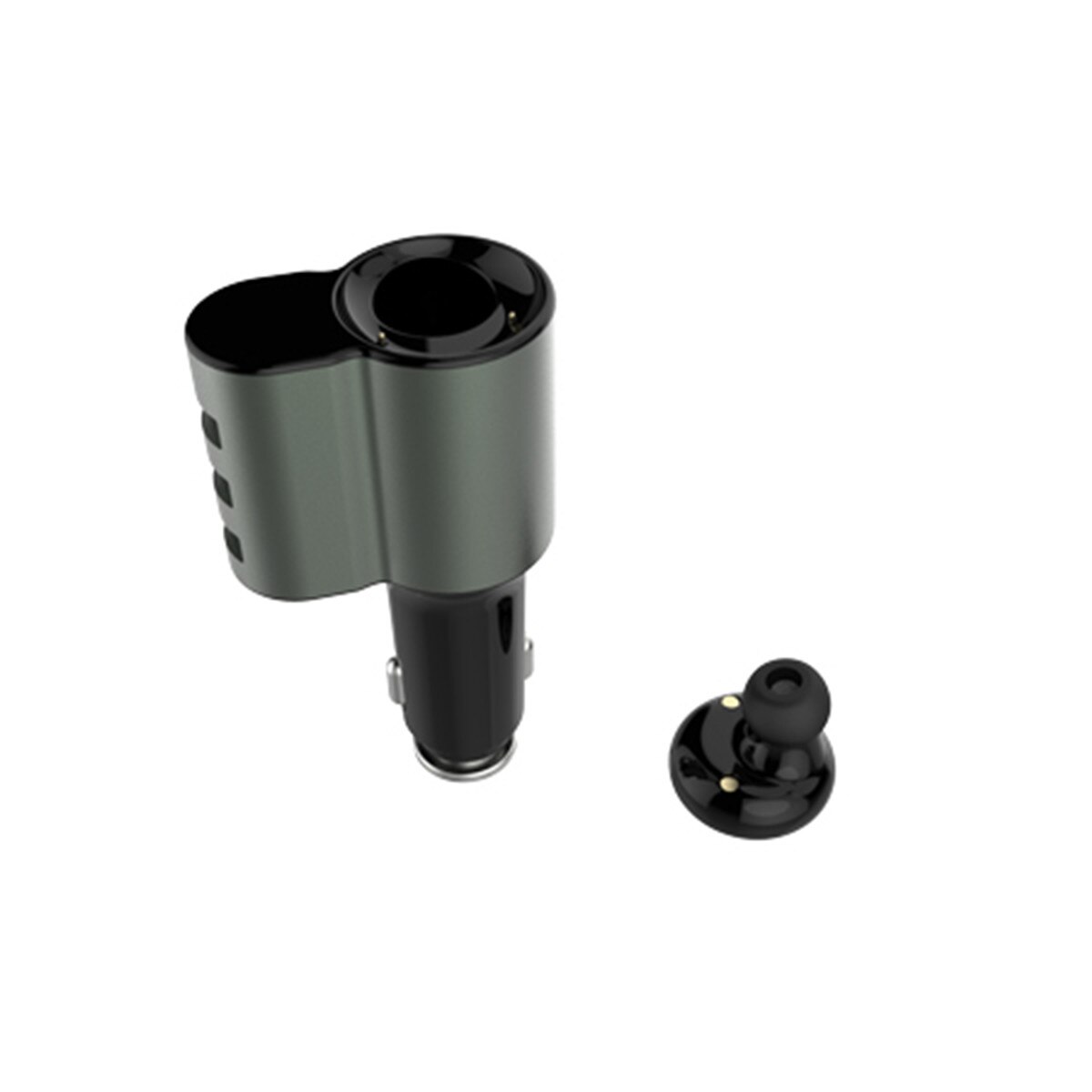 Casca bluetooth mono LDNIO CM21 plus incarcator auto cu 3 porturi USB 4.2A, negru