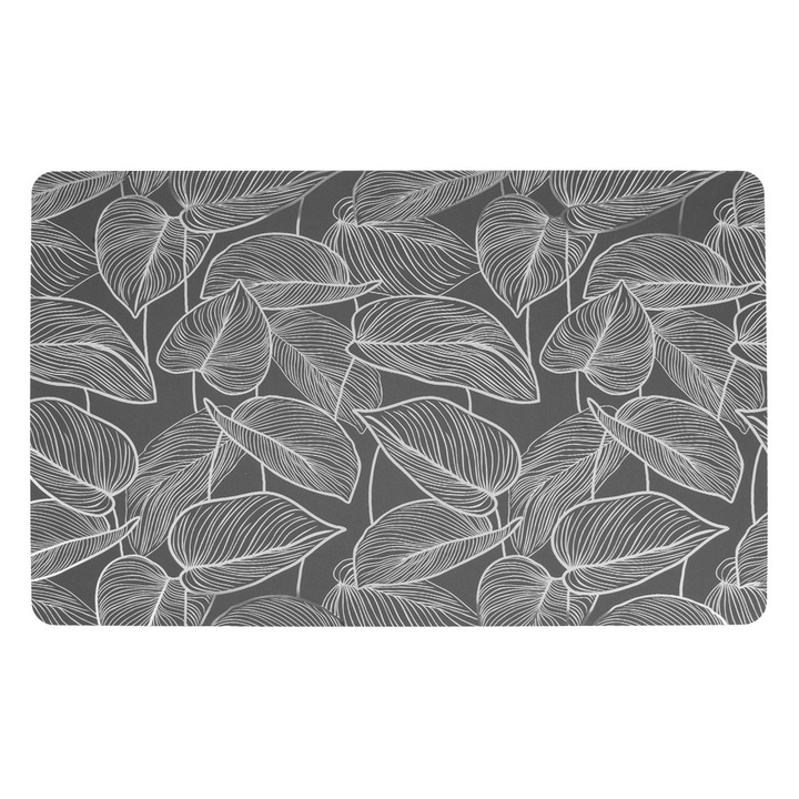 Suport Farfurii Gri cu Model Frunze 43.5x28.5cm