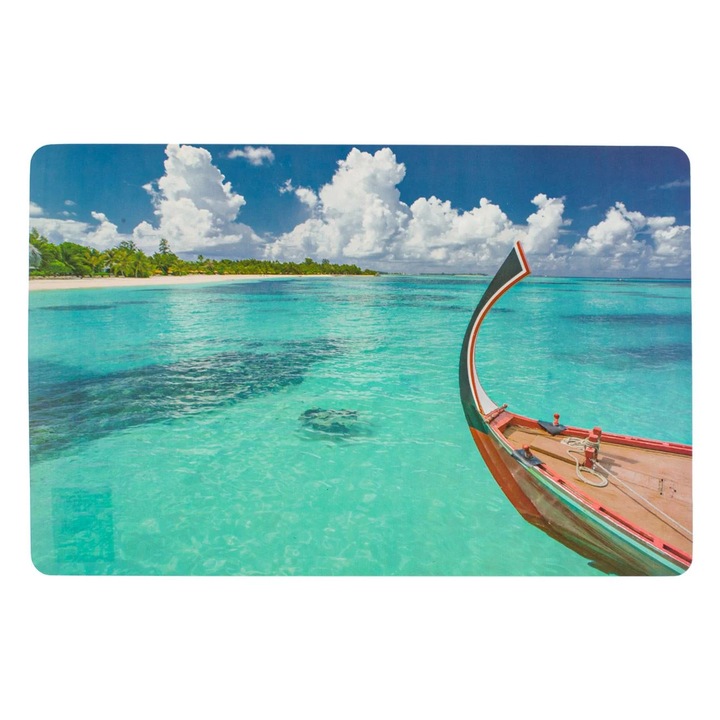 Suport Farfurii cu Model Barca Plaja 43.5x28.5cm