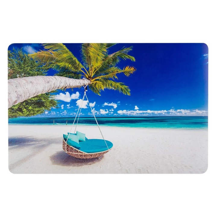 Suport Farfurii cu Model de Vara Plaja Palmier 44x29cm