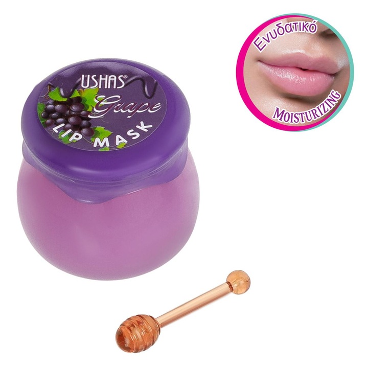 Ushas szőlő ízű ajakmaszk, átlátszó, 6g