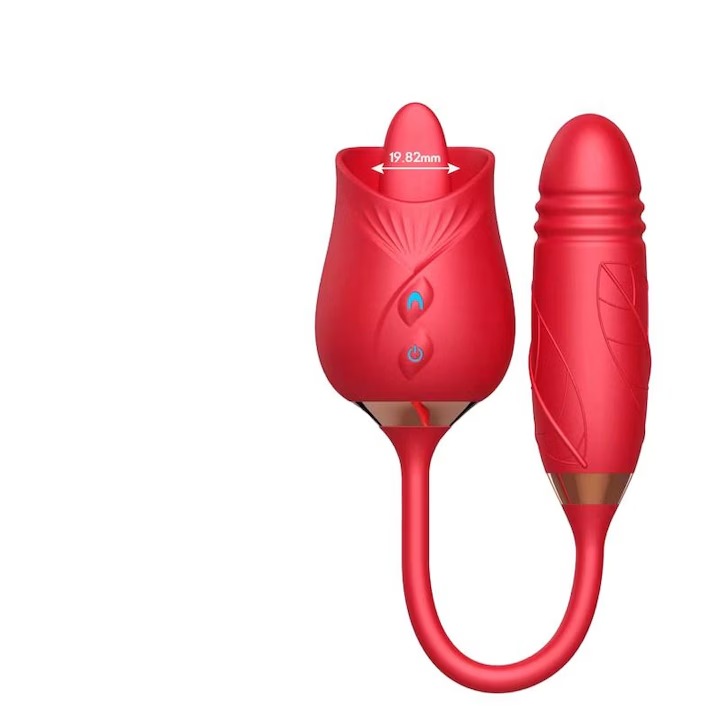 Piros 3 az 1-ben vibrátor nőknek, kettős csikló- és G-pont stimuláció, 10 frekvencia