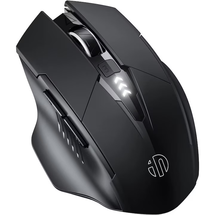 Mouse wireless, 2.4G, 1600DPI, 6 butoane, click silentios, negru, 11.8x4x7.9cm