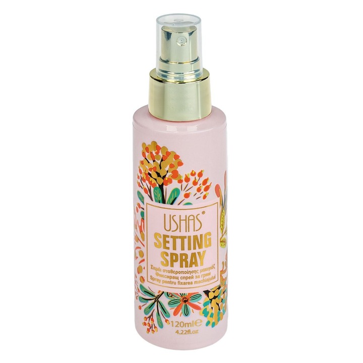 Spray fixator machiaj roz floral 120ml