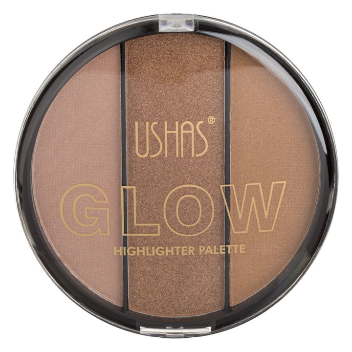 Triple Color Highlighter Púder paletta, Barna 15,2g