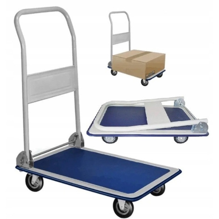 Carucior Platforma, Ekspand, Wm04, Capacitate Maxima De Incarcare: 150 Kg, Inaltime Totala: 82 Cm, Greutate: 8 Kg, Roti Cu Rulmenti, Doua Pivotante Si Doua Fixe, 47 Cm X 73 Cm X 82 Cm, Grad