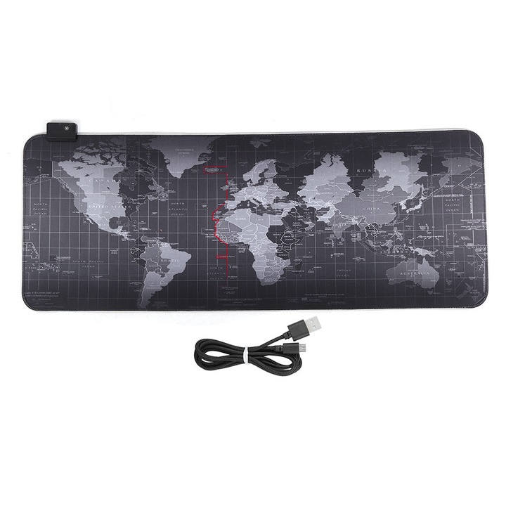 Egérpad RGB, 800x300mm, vízálló, csúszásgátló alap