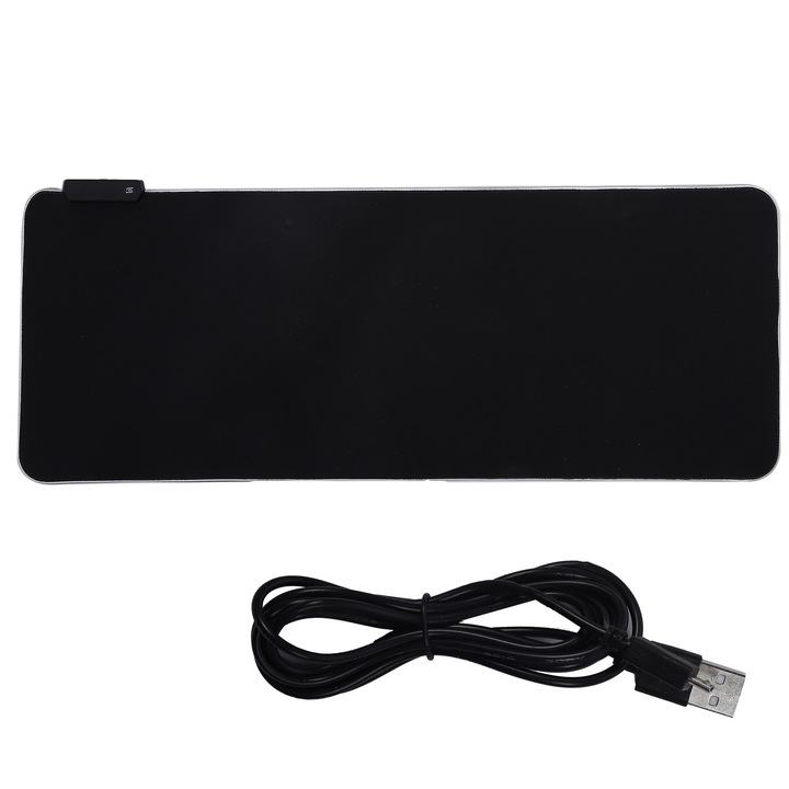 Egérpad RGB, 800x300x4mm, gumi, többszínű világítás, USB
