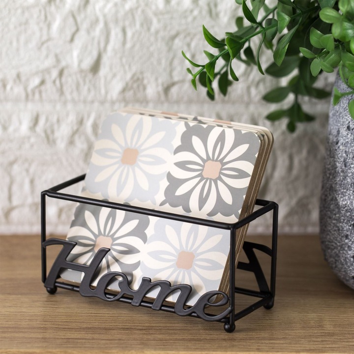 Правоъгълна метална поставка за "домашни" поставки за чаши 12x5x5.5см