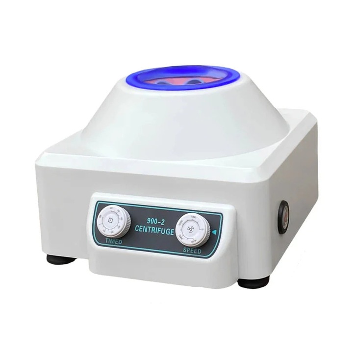 Laboratóriumi elektromos centrifuga, 4000 fordulat/perc, 6x20 ml űrtartalom, időzítő, plazmakutatáshoz és tudományhoz, fehér