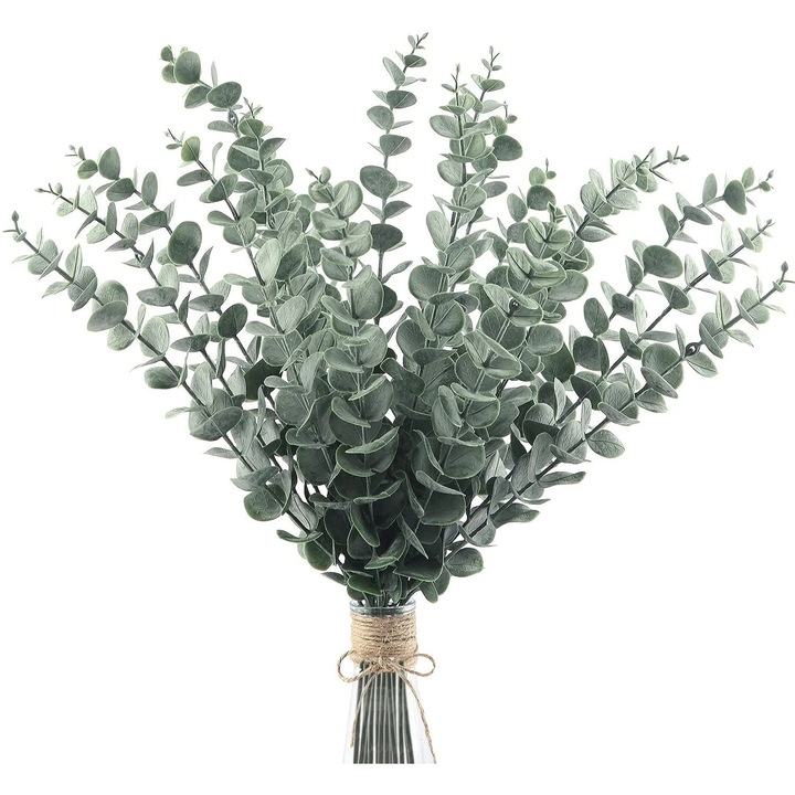 Frunze artificiale eucalipt 20 buc YANYXR verde 38cm decor