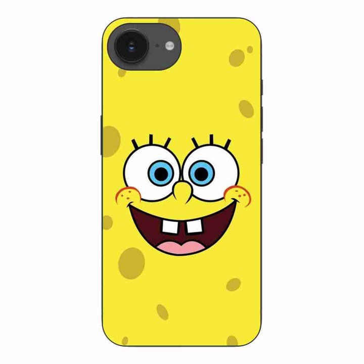 Husa compatibila cu Apple iPhone 16e Silicon Gel Tpu Model Spongebob Happy