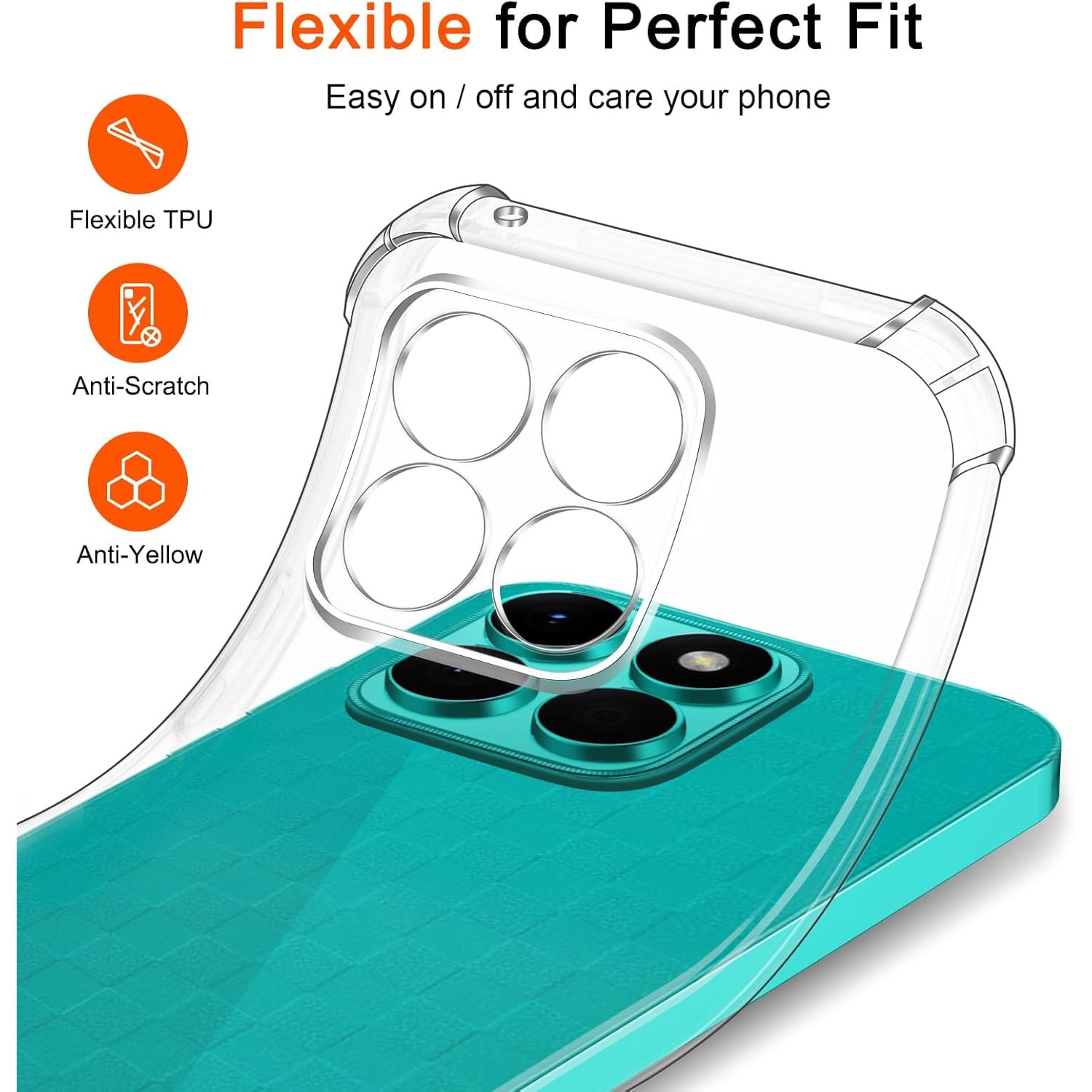 Husa pentru Honor X8c Slim Anti-Shock 1.5mm reinforced 4 corners Transparent
