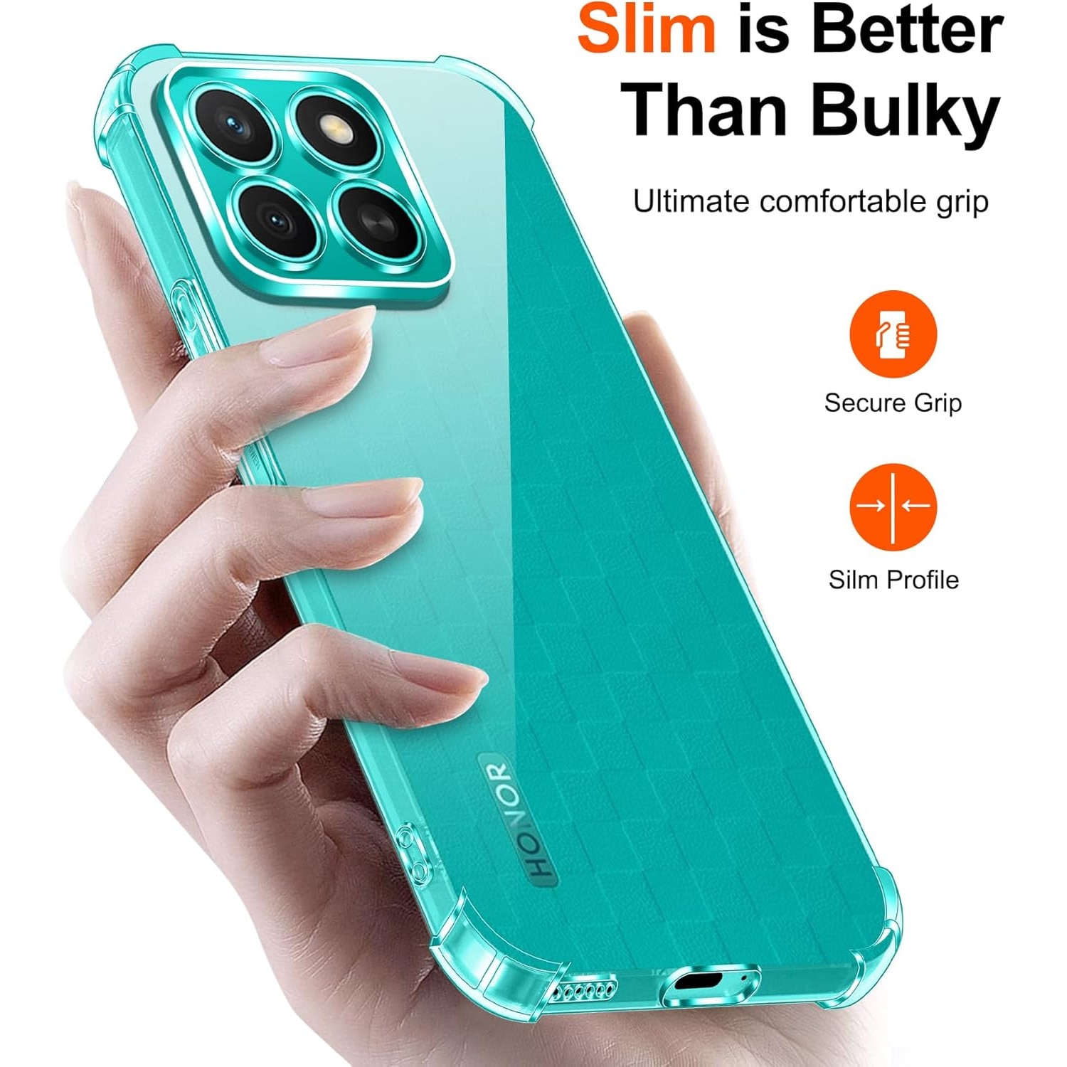 Husa pentru Honor X8c Slim Anti-Shock 1.5mm reinforced 4 corners Transparent