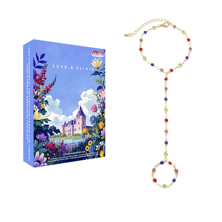 Bratara conectata Pentru femei moderne LOVE&ELIXIR #040 Stil boem Design constelatie pietre colorate Cadou Cadou aniversare Bijuterii dineu nunti Accesorii religioase obligatorii Coordonare calatorii Accesoriu mana pietre aurii Cupru