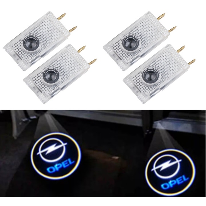 Set 4 Bucati Emblema Logo LED Portiera dedicata Marca Auto Opel, BZRSH