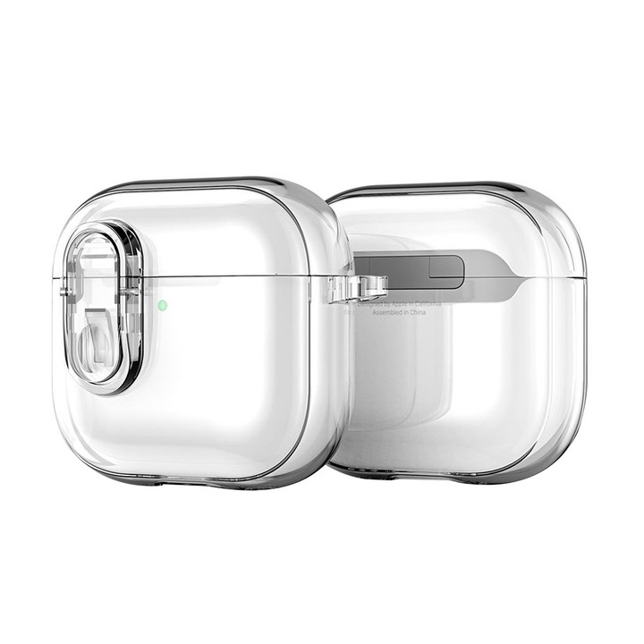 Husa Cu Grad Ridicat de Protectie pentru Apple AirPods 4, SOL, T19, Aliaj, Crystal Clear