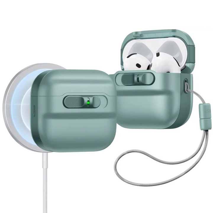 Husa Cu Grad Ridicat de Protectie pentru Apple AirPods 4, SOL, T33, Green Forest