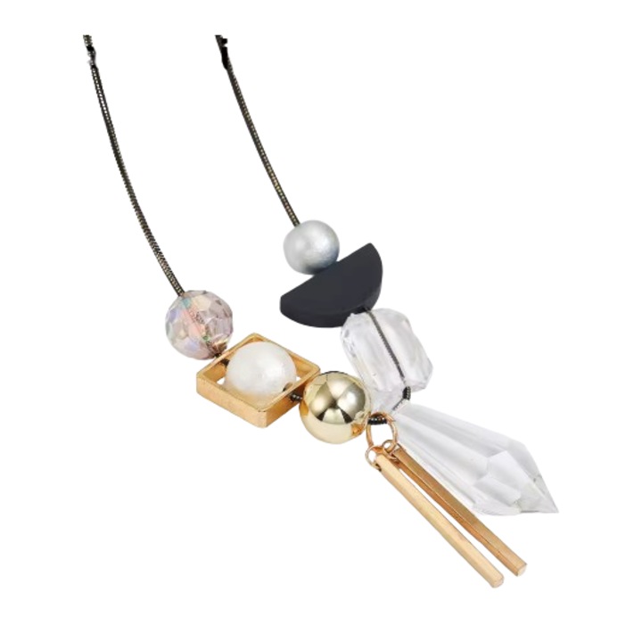 Colier Statement, Stil Vintage cu Pandantive, CRM, pentru Fete si Femei, Lung, 75 cm