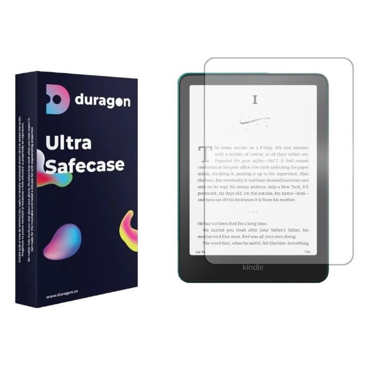Folie Mata Duragon, Kindle PaperWhite 2024, ecran 7 inch, Kit inclus, Anti-Amprenta, silicon